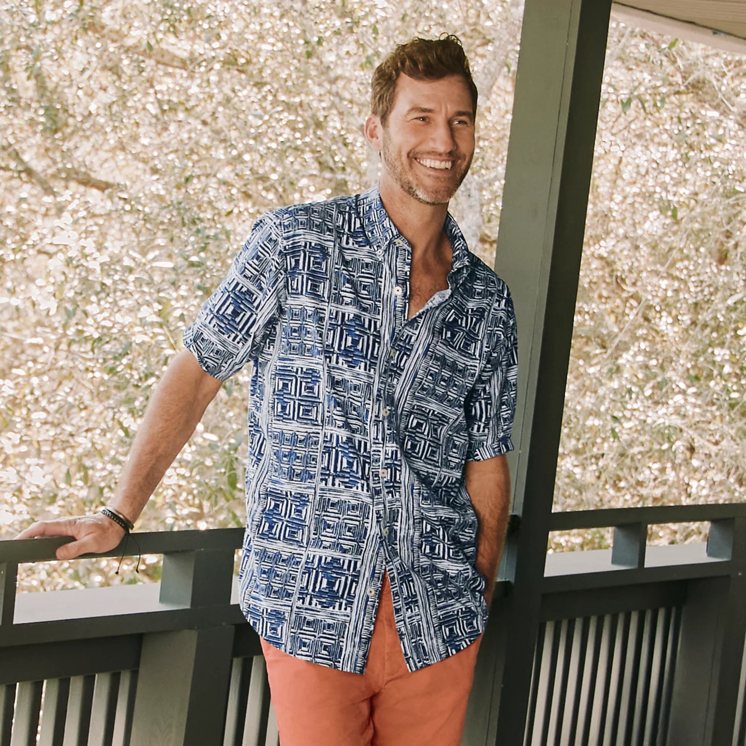 Orvis Popular Choice - Men's Heritage Poplin Printed Short-Sleeve Shirt