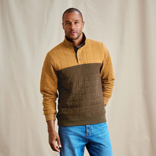 Orvis Popular Choice - Men's Battenkill Colorblock Quilted 1/4-Snap Sweatshirt