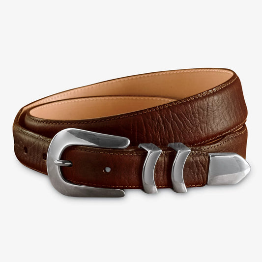 Orvis Customer Favorite -Silver Buckle Bison Tapered-Edge Belt