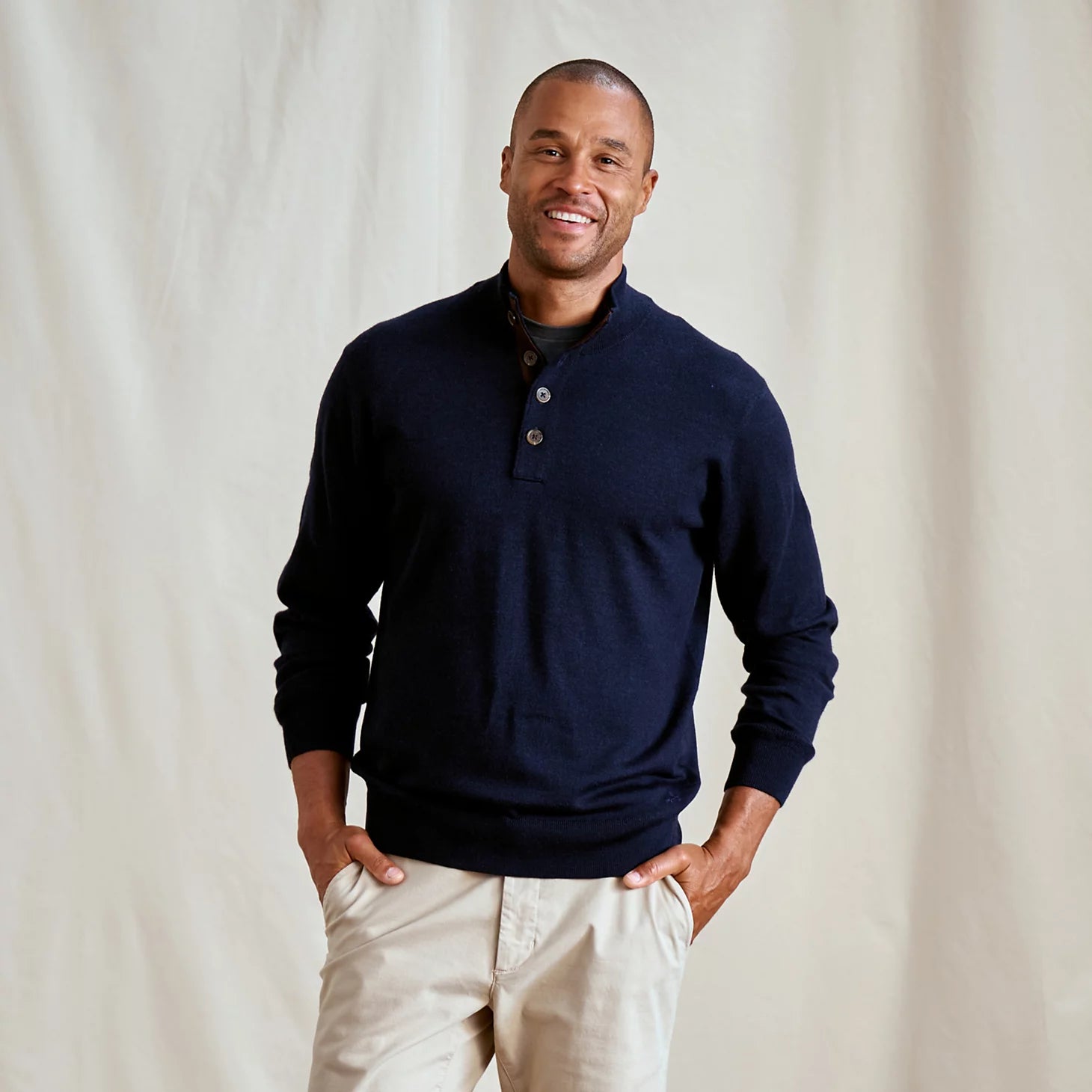 Orvis Limited Edition -Merino Button Mockneck Sweater