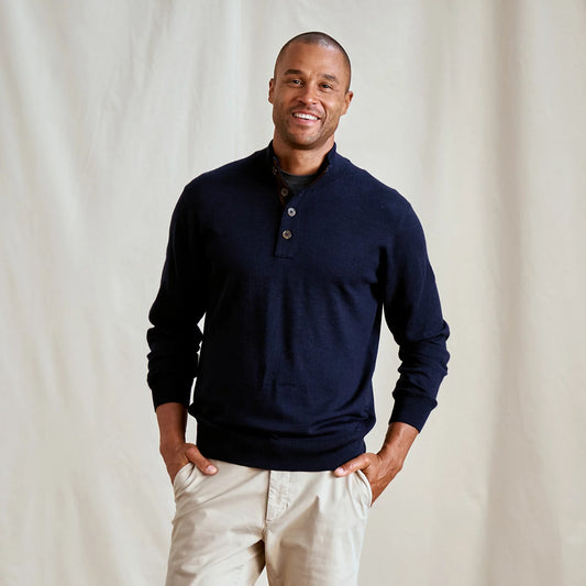 Orvis Limited Edition -Merino Button Mockneck Sweater