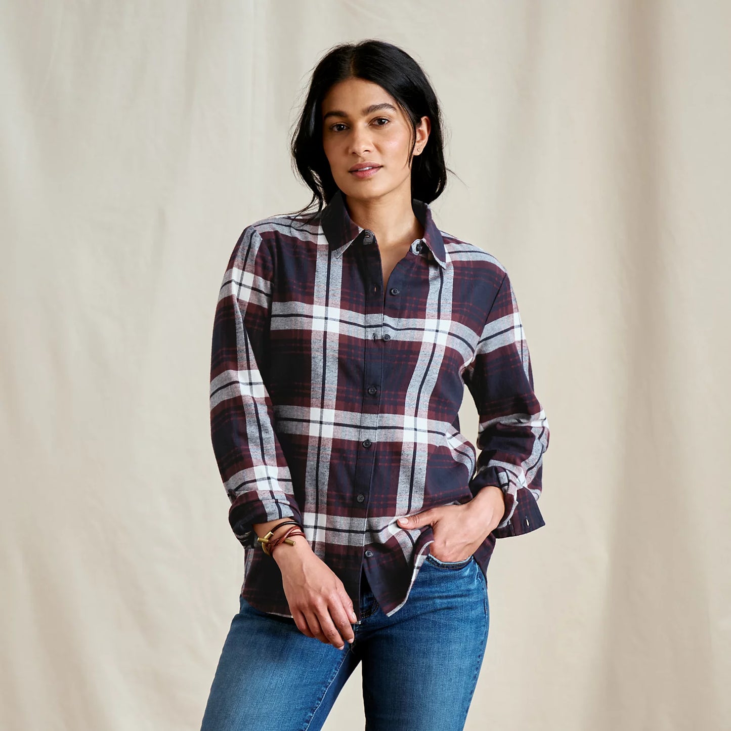 NAVY RAISIN PLAID,XS