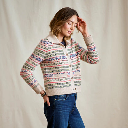 Orvis Affordable - Fair Isle Patterned Brushed Cashmere Cardigan