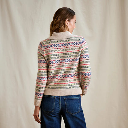 Orvis Affordable - Fair Isle Patterned Brushed Cashmere Cardigan